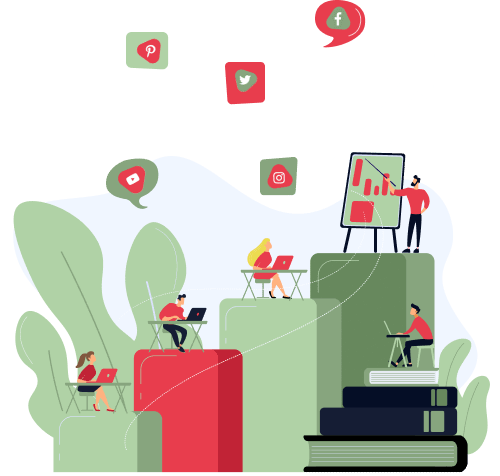 Digital Marketing Services Cartoon.